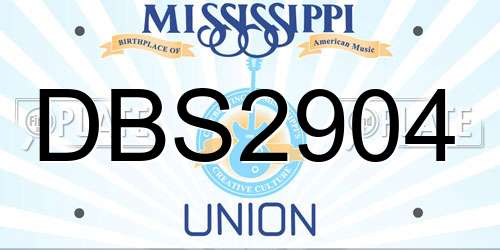 DBS2904 Mississippi License Plate