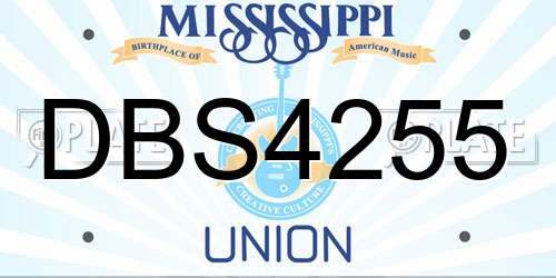 DBS4255 Mississippi License Plate