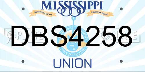 DBS4258 Mississippi License Plate