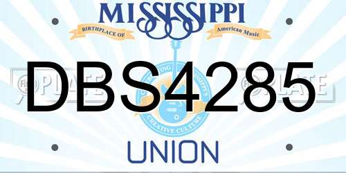 DBS4285 Mississippi License Plate