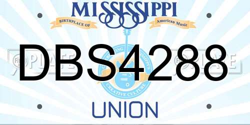 DBS4288 Mississippi License Plate