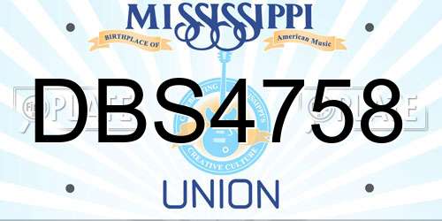 DBS4758 Mississippi License Plate