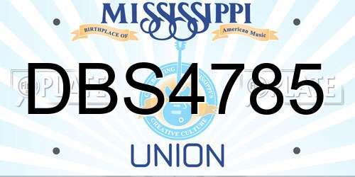 DBS4785 Mississippi License Plate