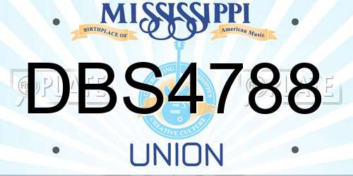 DBS4788 Mississippi License Plate