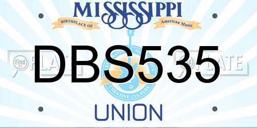DBS535 Mississippi License Plate