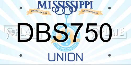 DBS750 Mississippi License Plate