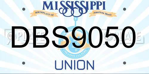 DBS9050 Mississippi License Plate