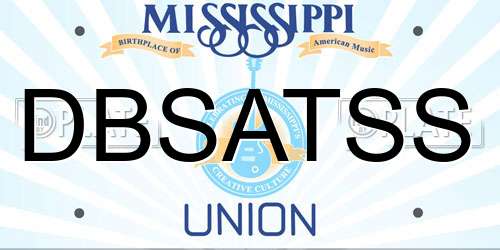 DBSATSS Mississippi License Plate