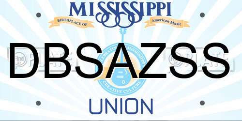 DBSAZSS Mississippi License Plate