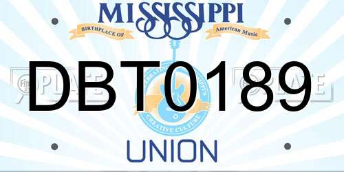 DBT0189 Mississippi License Plate
