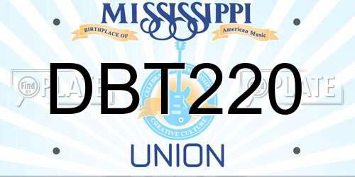 DBT220 Mississippi License Plate