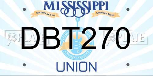 DBT270 Mississippi License Plate