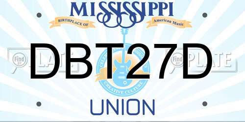 DBT27D Mississippi License Plate