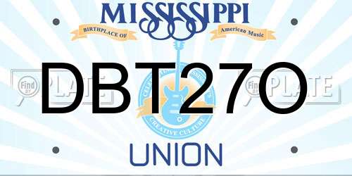 DBT27O Mississippi License Plate