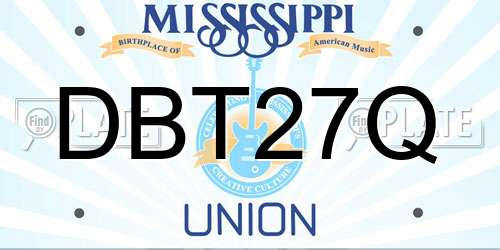 DBT27Q Mississippi License Plate