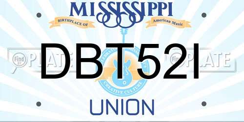 DBT52I Mississippi License Plate