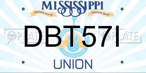 DBT57I Mississippi License Plate