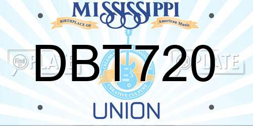 DBT720 Mississippi License Plate