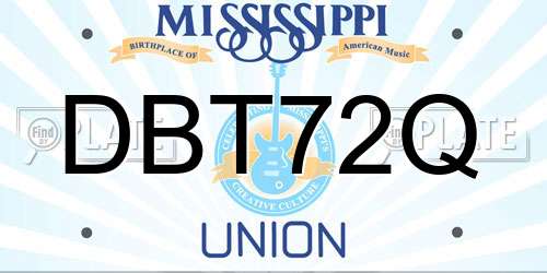 DBT72Q Mississippi License Plate