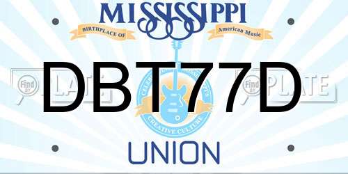 DBT77D Mississippi License Plate