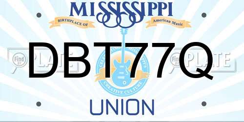 DBT77Q Mississippi License Plate