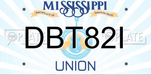 DBT82I Mississippi License Plate