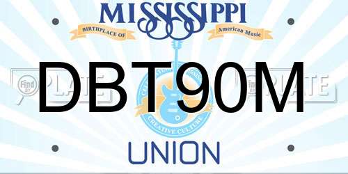 DBT90M Mississippi License Plate