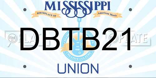 DBTB21 Mississippi License Plate