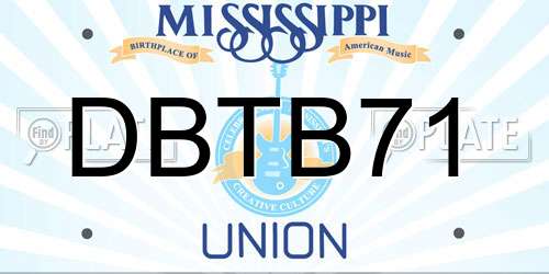 DBTB71 Mississippi License Plate