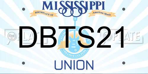 DBTS21 Mississippi License Plate