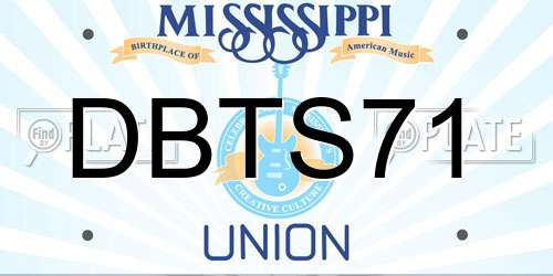 DBTS71 Mississippi License Plate