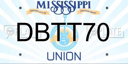 DBTT70 Mississippi License Plate