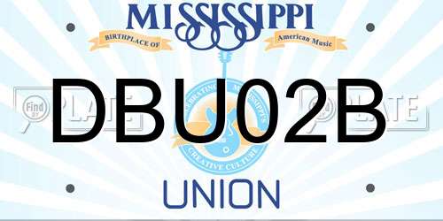 DBU02B Mississippi License Plate