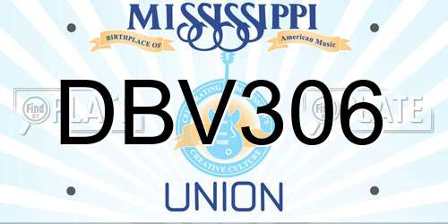 DBV306 Mississippi License Plate