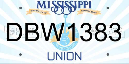 DBW1383 Mississippi License Plate