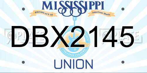 DBX2145 Mississippi License Plate