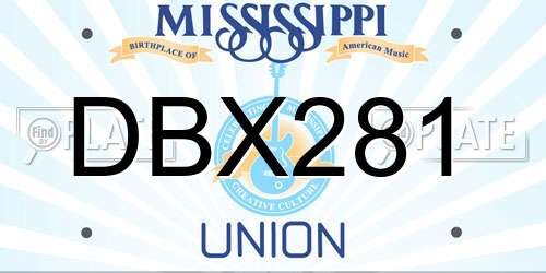 DBX281 Mississippi License Plate