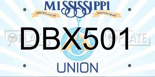 DBX501 Mississippi License Plate