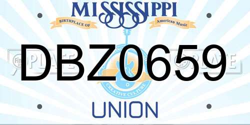 DBZ0659 Mississippi License Plate