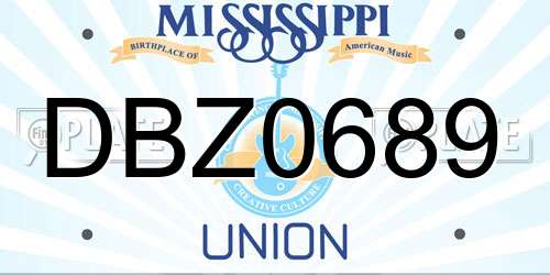 DBZ0689 Mississippi License Plate