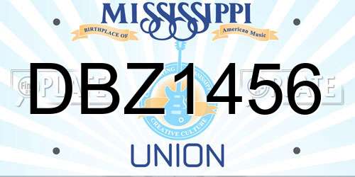 DBZ1456 Mississippi License Plate