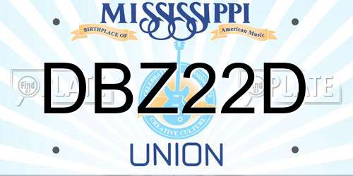 DBZ22D Mississippi License Plate