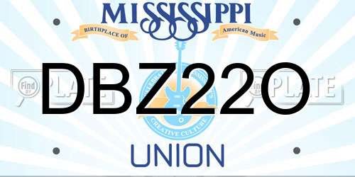 DBZ22O Mississippi License Plate