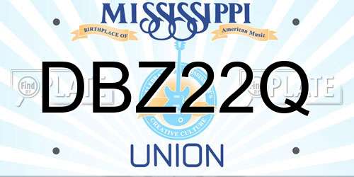 DBZ22Q Mississippi License Plate