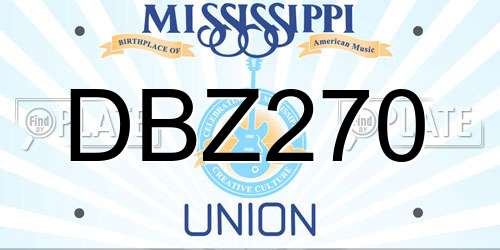 DBZ270 Mississippi License Plate