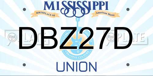DBZ27D Mississippi License Plate