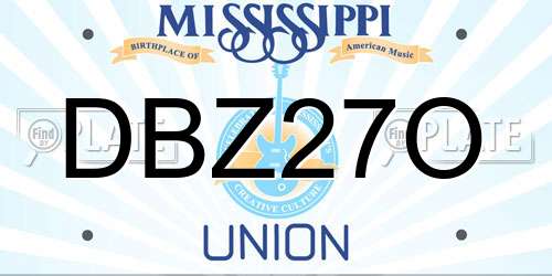 DBZ27O Mississippi License Plate