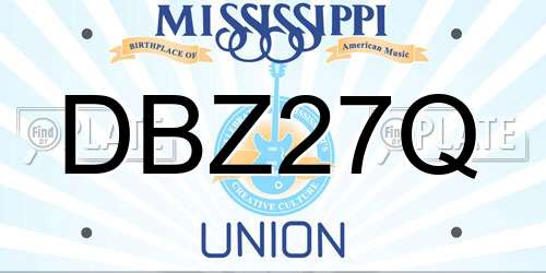 DBZ27Q Mississippi License Plate