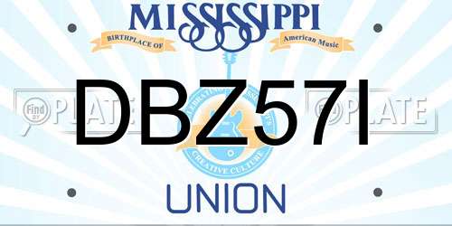 DBZ57I Mississippi License Plate