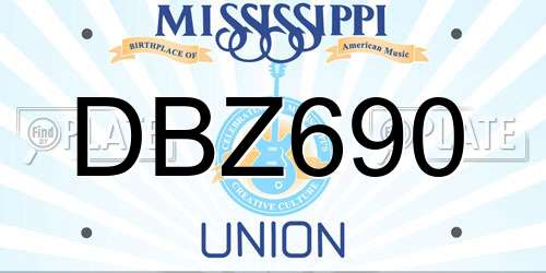 DBZ690 Mississippi License Plate